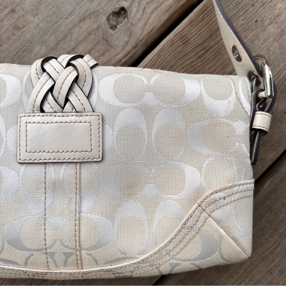 Coach Signature Jacquard Classic C Buckle Braided Shoulder Bag Y2K Hobo 6280 - Picture 8 of 16